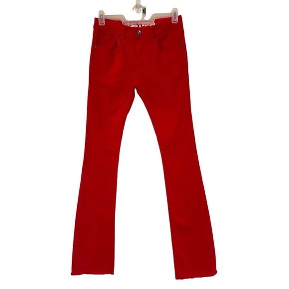 Rebel Minds Men’s Red Denim Twill Stacked Pants size W 30” L 38” - Picture 2 of 12